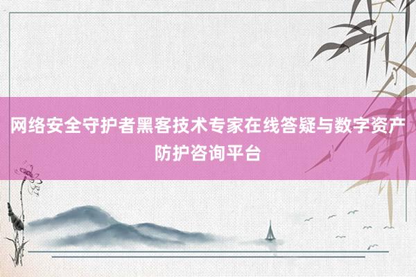 网络安全守护者黑客技术专家在线答疑与数字资产防护咨询平台