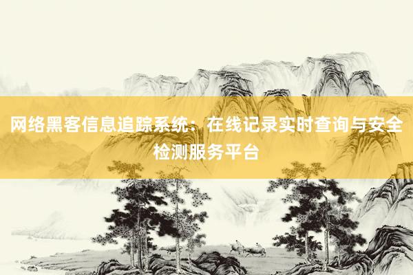 网络黑客信息追踪系统：在线记录实时查询与安全检测服务平台